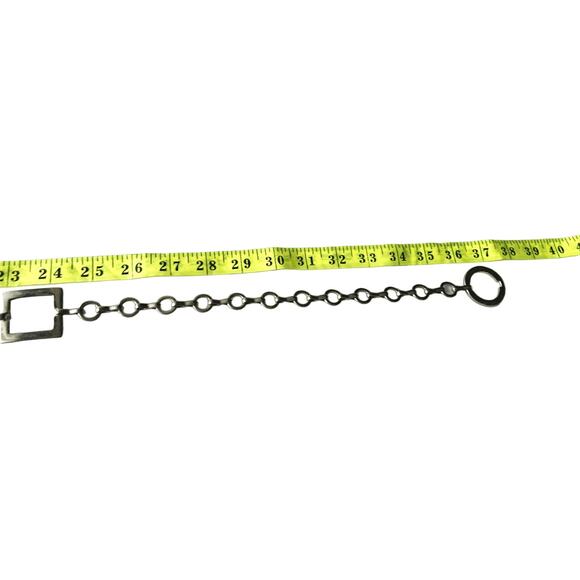 Silver Geometric Circle Squares Chain Metal Belt Womens One Size B83